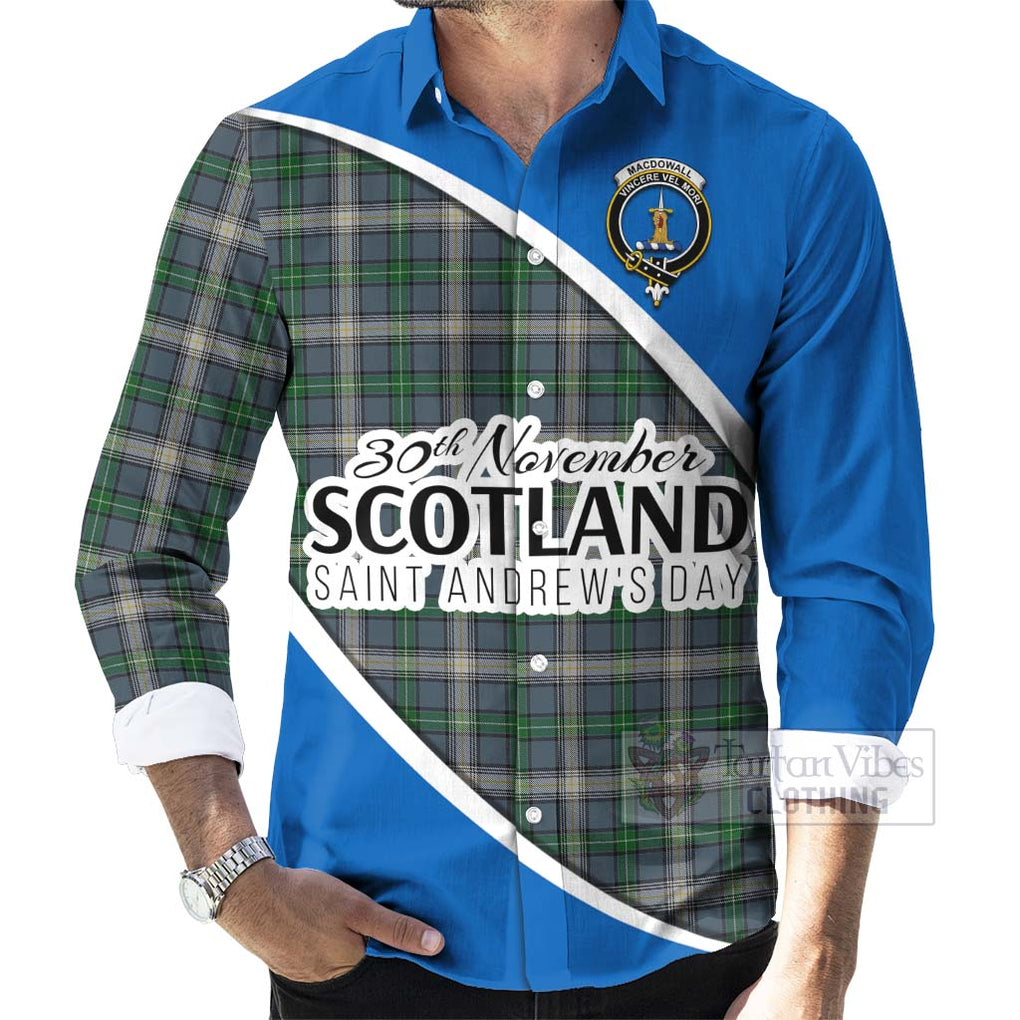 MacDowall (McDowall) Family Crest Tartan Long Sleeve Button Shirt Celebrate Saint Andrew's Day in Style - Tartan Vibes Clothing