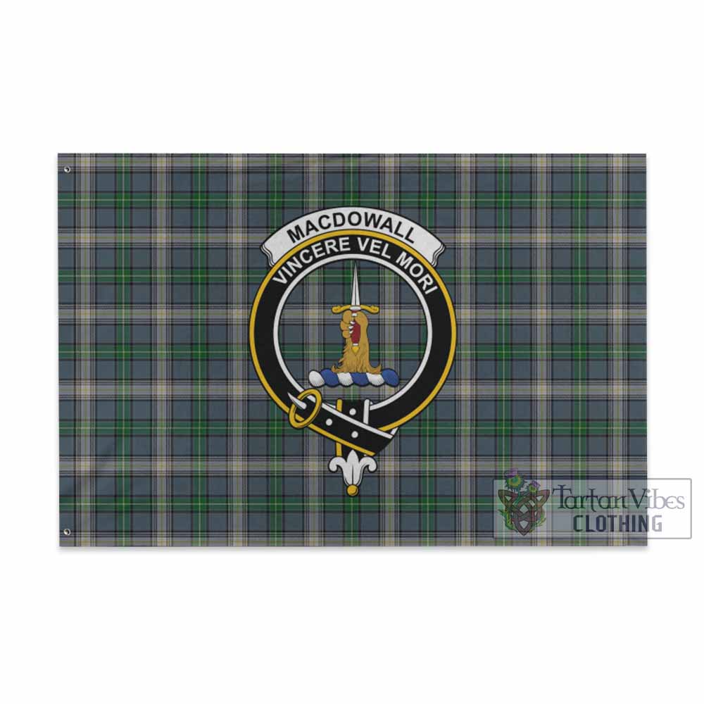 Tartan Vibes Clothing MacDowall (McDowall) Tartan House Flag with Family Crest