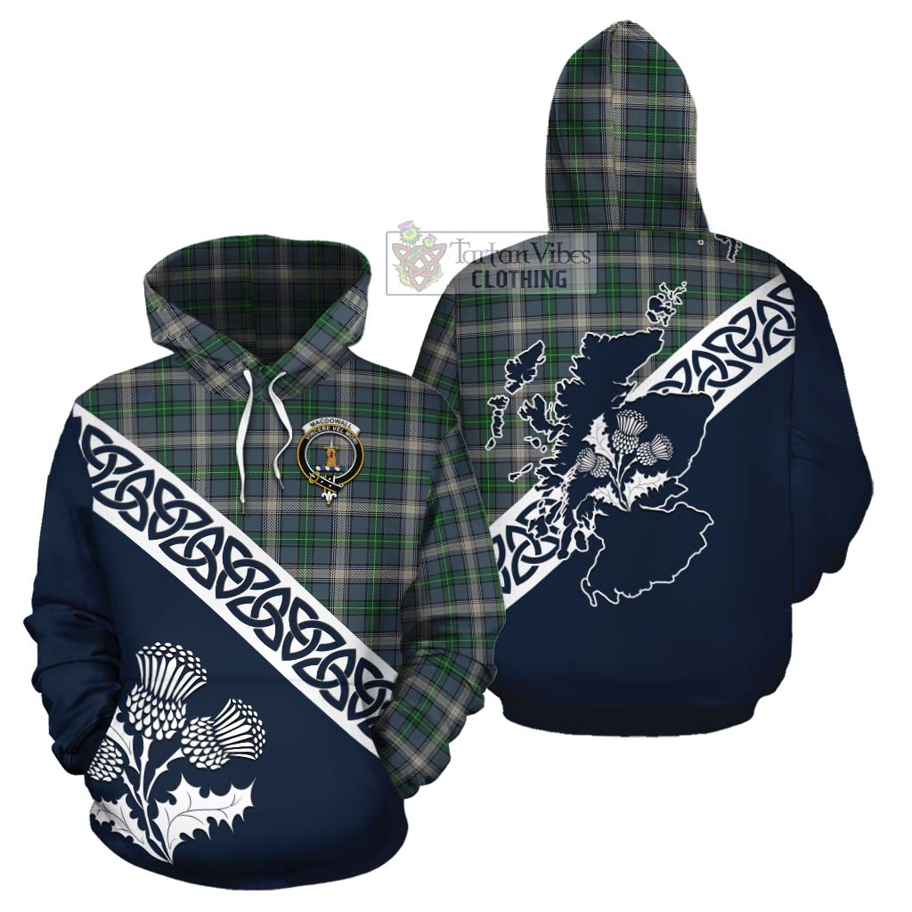 MacDowall (McDowall) Tartan Cotton Hoodie Featuring Thistle and Scotland Map Zip Hoodie - Tartan Vibes Clothing