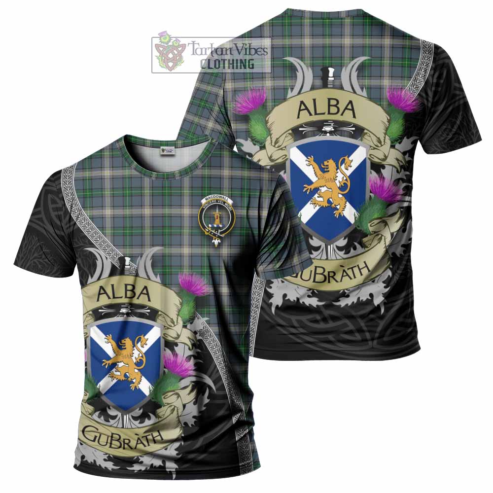MacDowall (McDowall) Tartan Family Crest T-Shirt Lion Rampant Royal Thistle Shield Celtic Inspired - Tartan Vibes Clothing