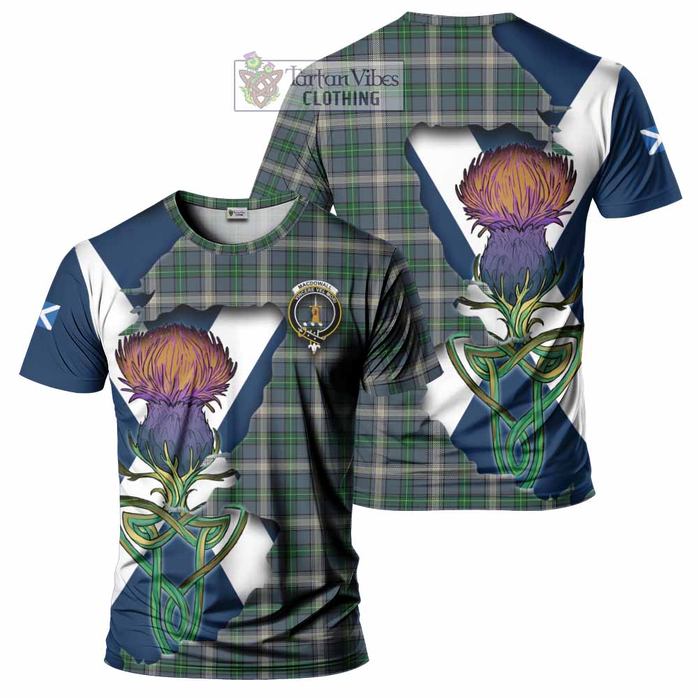 MacDowall (McDowall) Tartan Family Crest T-Shirt Scottish Thistle Celtic Inspired - Tartan Vibes Clothing