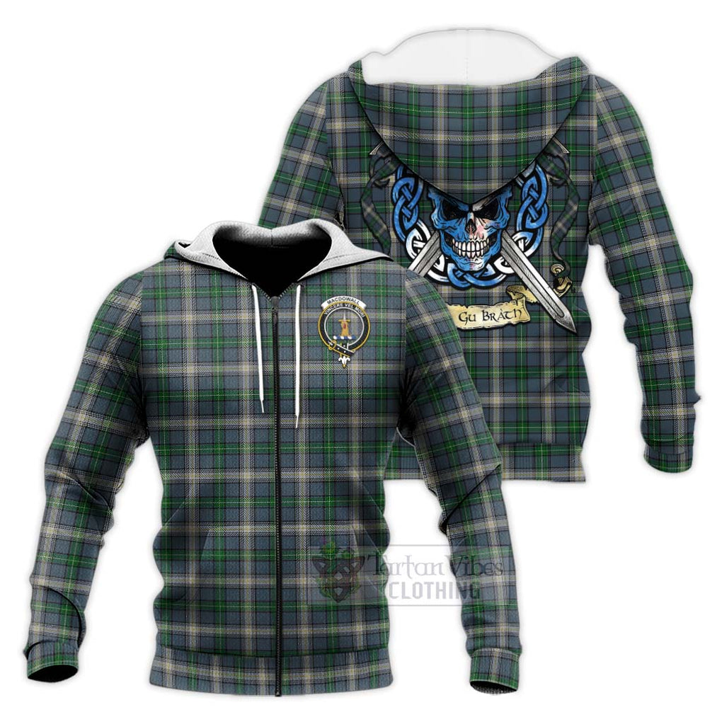 MacDowall (McDowall) Tartan Knitted Hoodie with Family Crest Celtic Skull Style Unisex Knitted Zip Hoodie - Tartan Vibes Clothing