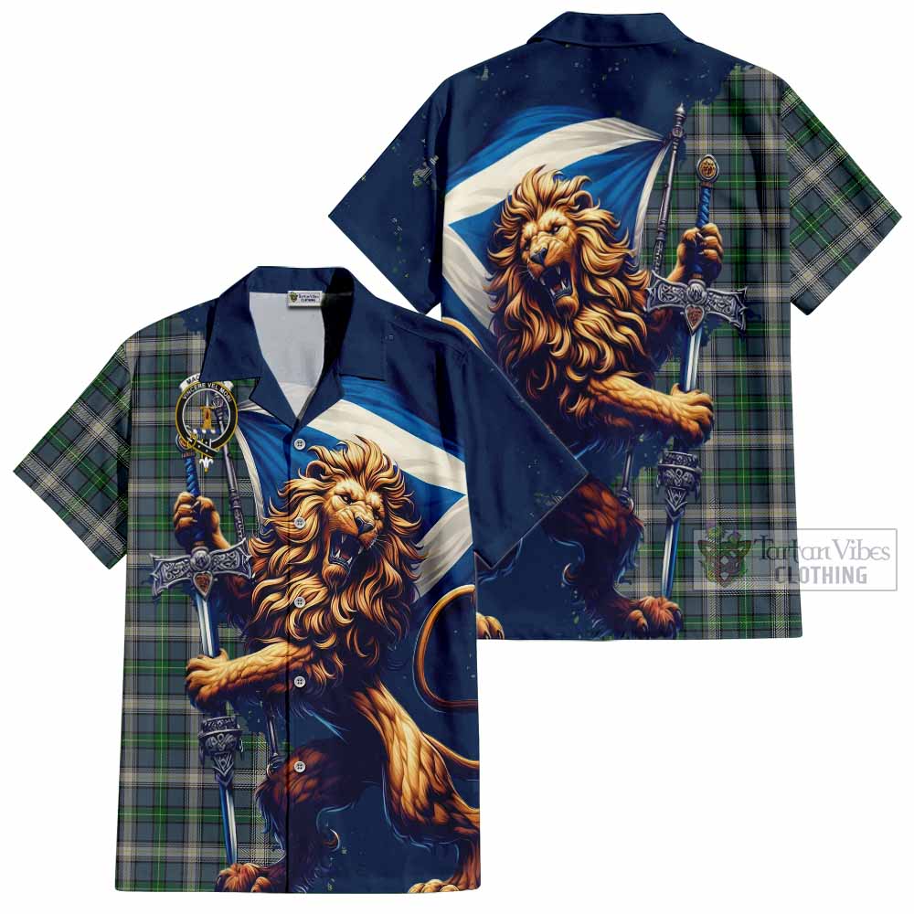 MacDowall (McDowall) Tartan Family Crest Hawaiian Shirt with Scottish Majestic Lion - Tartan Vibes Clothing