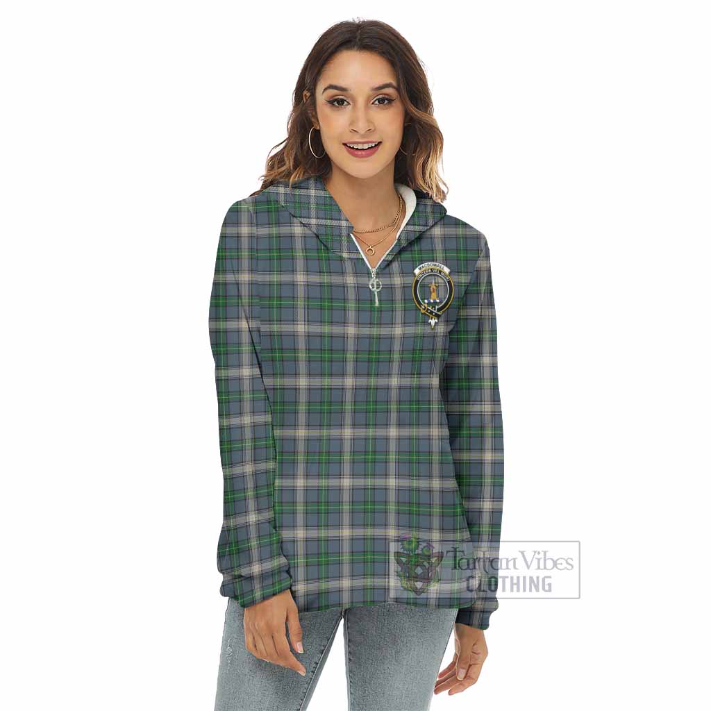 MacDowall (McDowall) Tartan Women's Borg Fleece Hoodie with Half Zip with Family Crest - Tartan Vibes Clothing