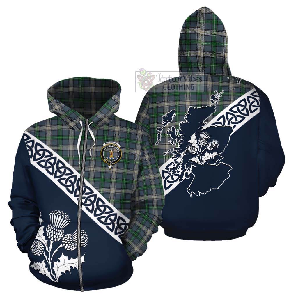 MacDowall (McDowall) Tartan Cotton Hoodie Featuring Thistle and Scotland Map - Tartan Vibes Clothing