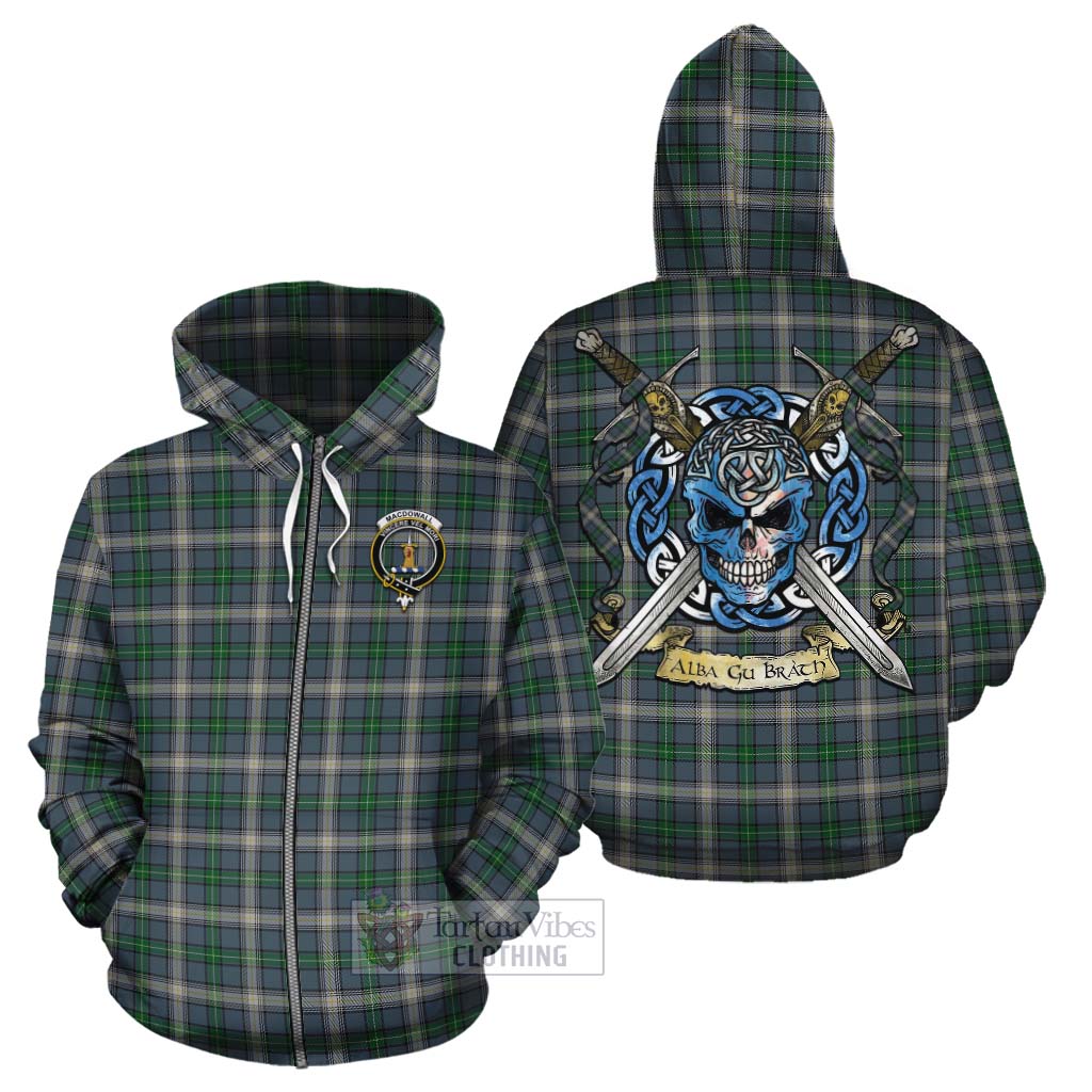 MacDowall (McDowall) Tartan Cotton Hoodie with Family Crest Celtic Skull Style - Tartan Vibes Clothing