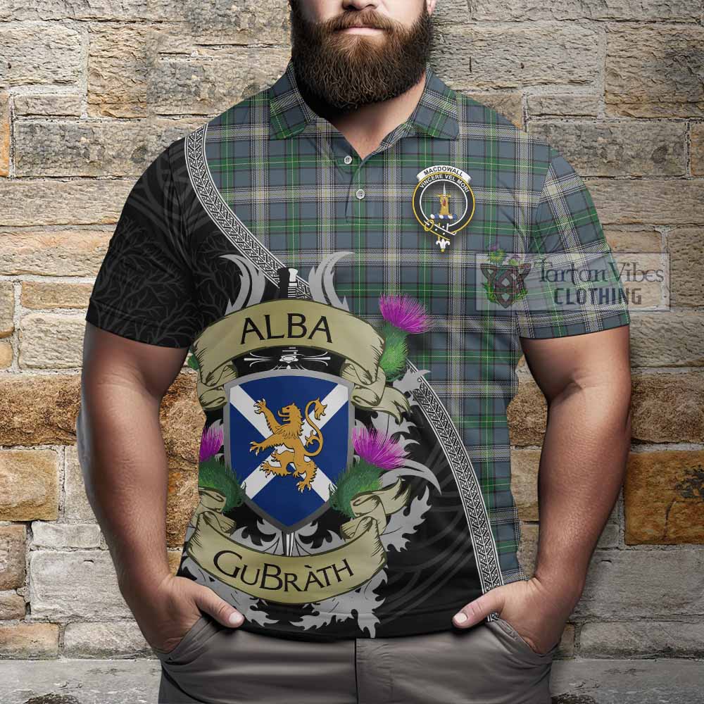 MacDowall (McDowall) Tartan Family Crest Polo Shirt Lion Rampant Royal Thistle Shield Celtic Inspired - Tartan Vibes Clothing