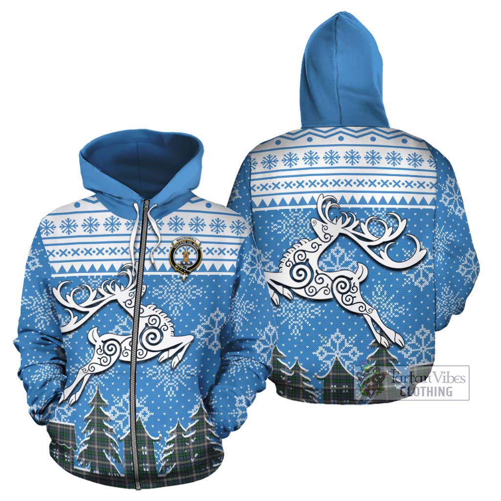 MacDowall (McDowall) Clan Christmas Cotton Hoodie Celtic Reindeer Style - Tartan Vibes Clothing
