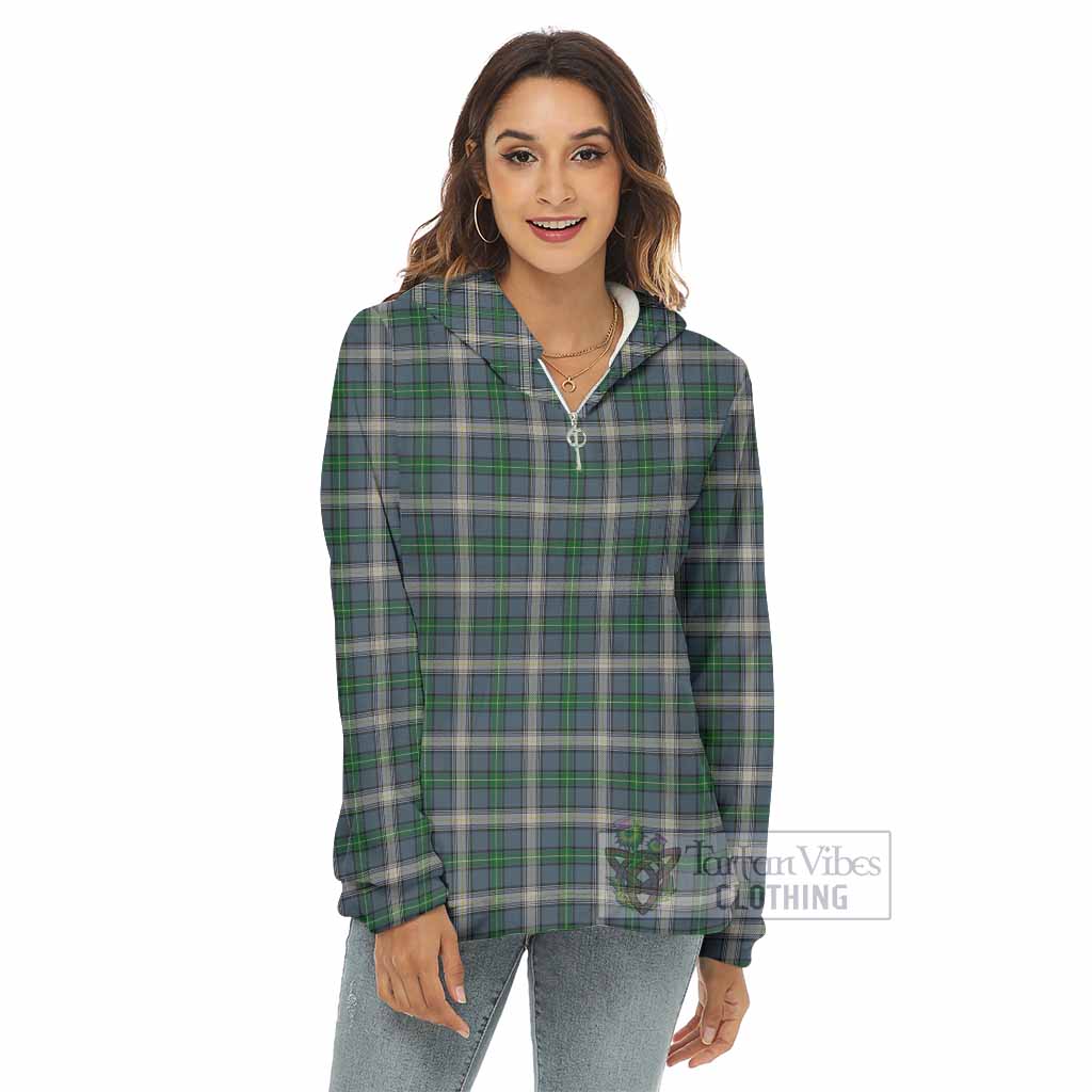 MacDowall (McDowall) Tartan Women's Borg Fleece Hoodie with Half Zip - Tartan Vibes Clothing