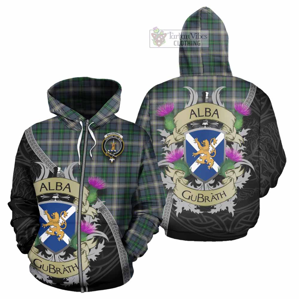 MacDowall (McDowall) Tartan Family Crest Hoodie Lion Rampant Royal Thistle Shield Celtic Inspired Zip Hoodie - Tartan Vibes Clothing