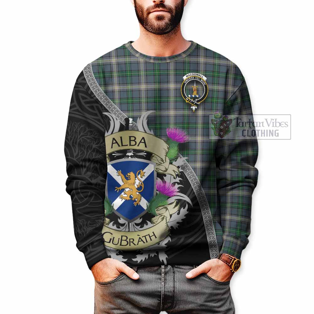 MacDowall (McDowall) Tartan Family Crest Sweatshirt Lion Rampant Royal Thistle Shield Celtic Inspired - Tartan Vibes Clothing