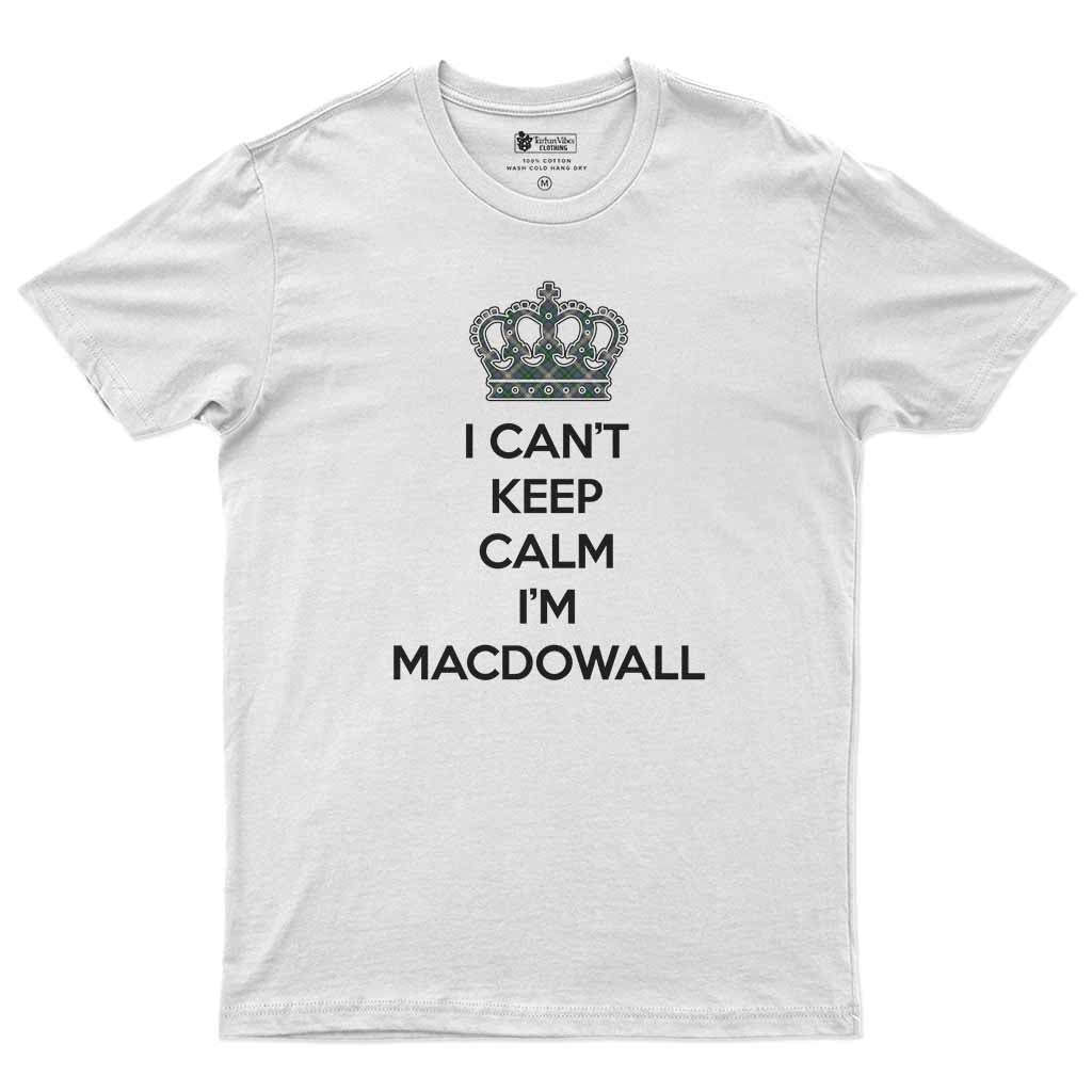 MacDowall (McDowall) Can't Keep Calm Men's T-Shirt White - Tartan Vibes Clothing
