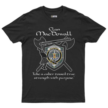 MacDowall (McDowall) Clan Crest Highland Game T Shirt Strength With Purpose Style - Tartan Vibes Clothing