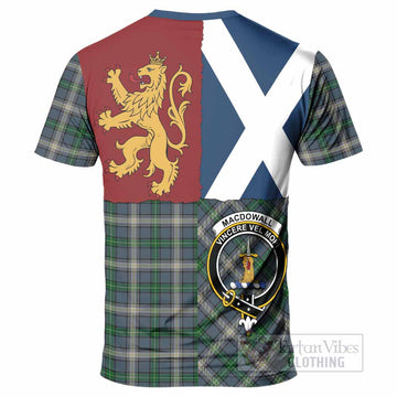 MacDowall (McDowall) Crest Tartan T-Shirt with Lion Rampant Saltire Style