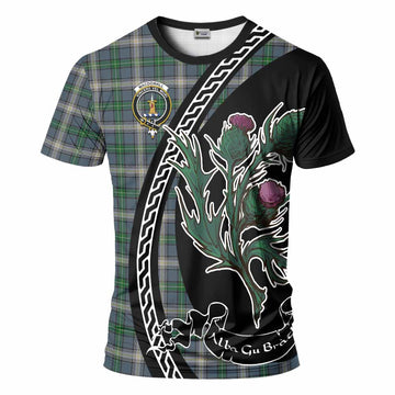 MacDowall (McDowall) Family Crest Tartan T-Shirt Alba Thistle Inspired