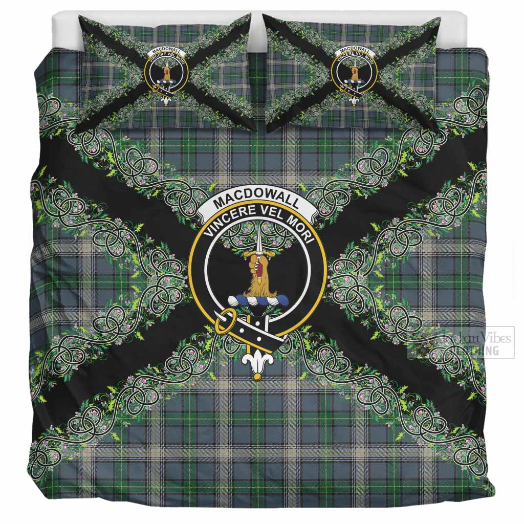 MacDowall (McDowall) Scottish Tartan Crest Bedding Set Thistle Celtic Knotwork Heritage Art