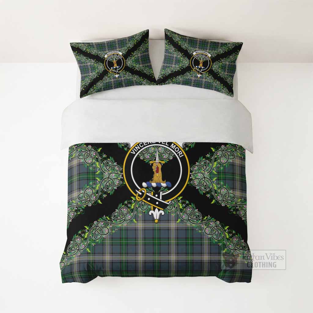 MacDowall (McDowall) Scottish Tartan Crest Bedding Set Thistle Celtic Knotwork Heritage Art