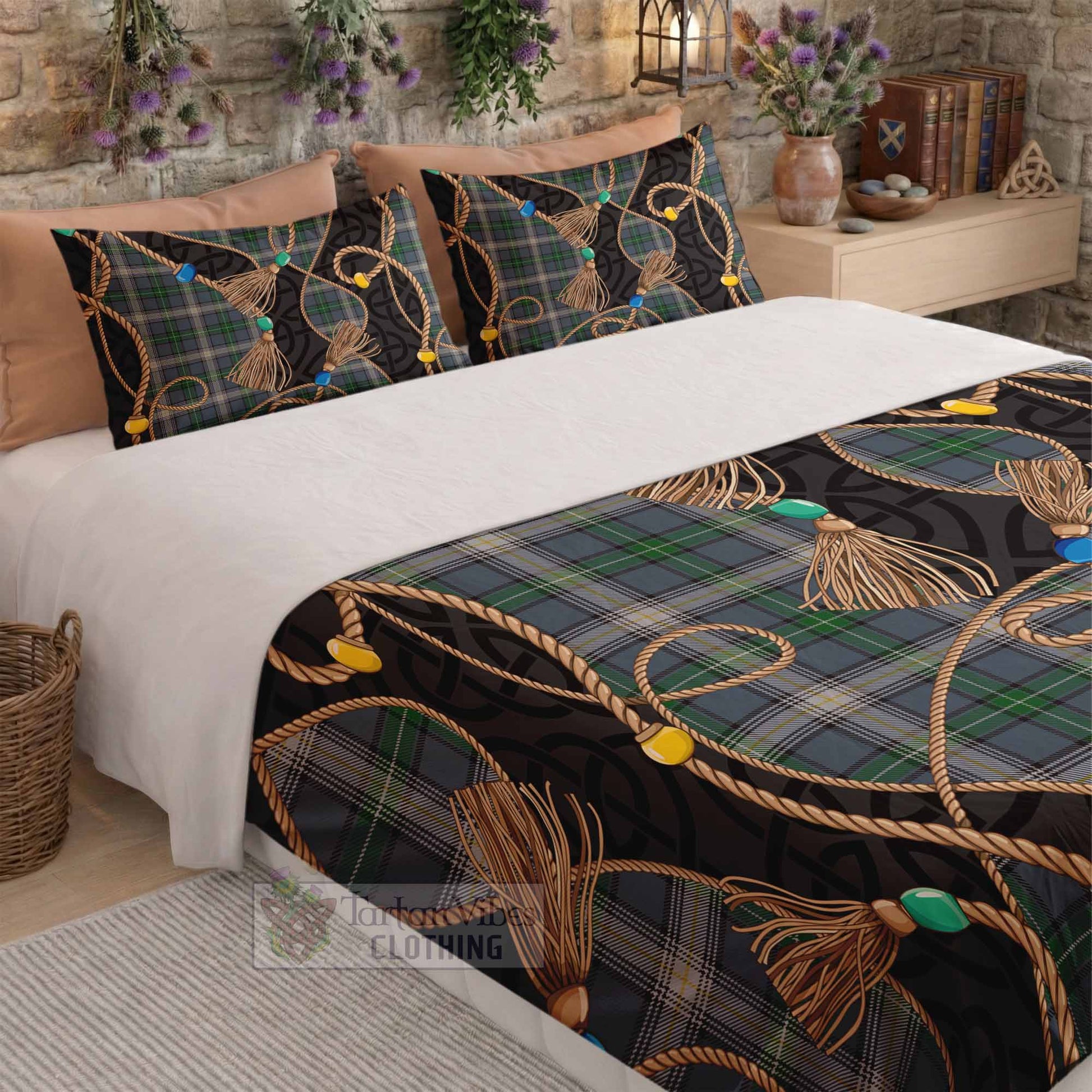 MacDowall (McDowall) Scottish Tartan Twisted Ropes Stylized Bedding Set - Tartan Vibes Clothing