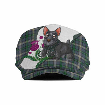 MacDowall (McDowall) Scottish Terrier Tartan Flat Cap, Jeff Cap Thistle Heritage Art Flat Cap - Tartan Vibes Clothing