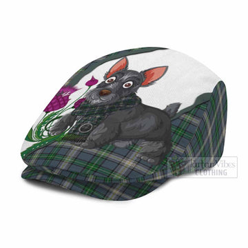 MacDowall (McDowall) Scottish Terrier Tartan Flat Cap, Jeff Cap Thistle Heritage Art - Tartan Vibes Clothing