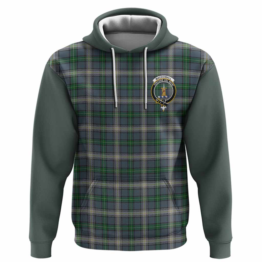 MacDowall (McDowall) Tartan Accent Hoodie with Family Crest