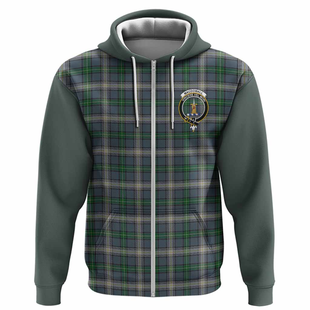 MacDowall (McDowall) Tartan Accent Hoodie with Family Crest