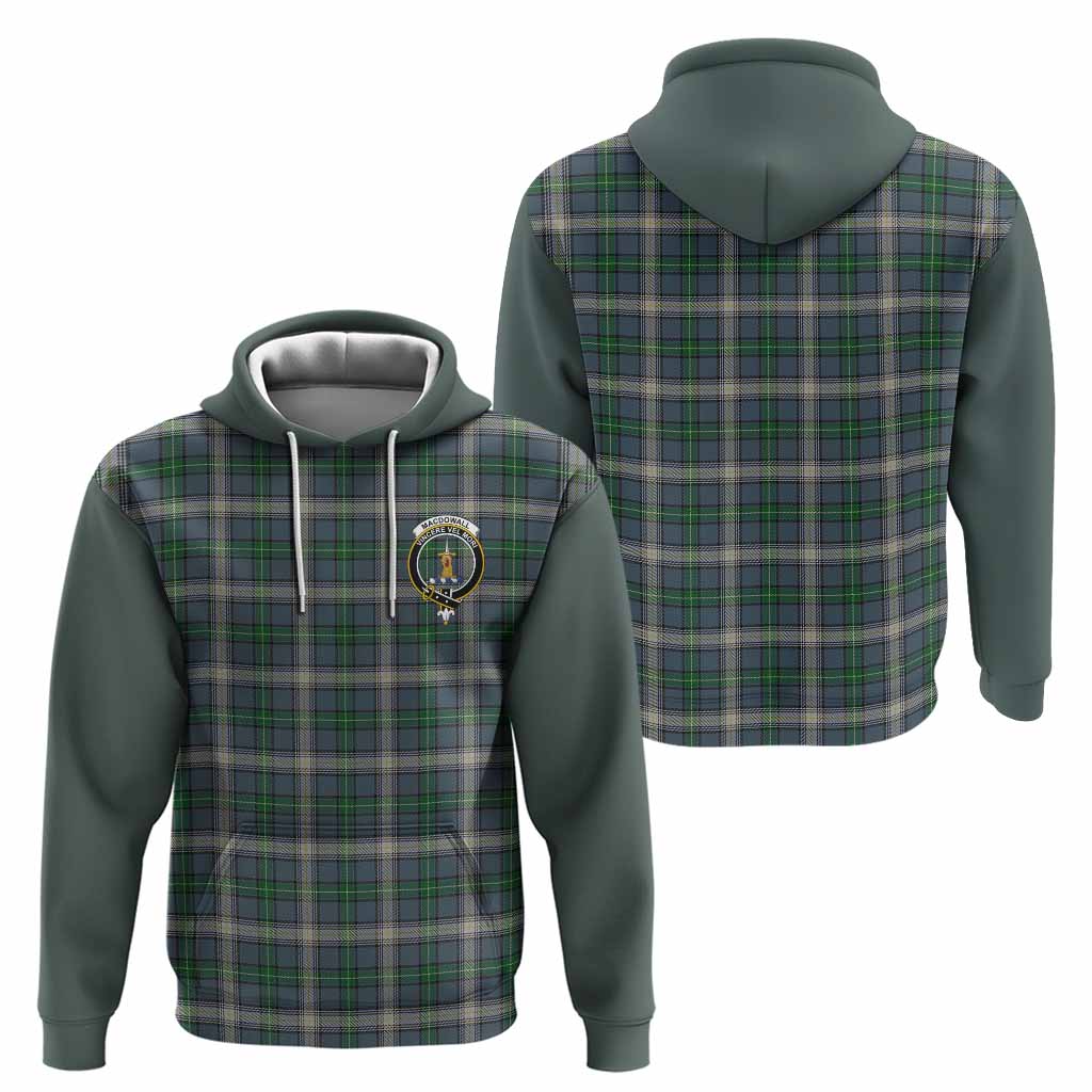 MacDowall (McDowall) Tartan Accent Hoodie with Family Crest