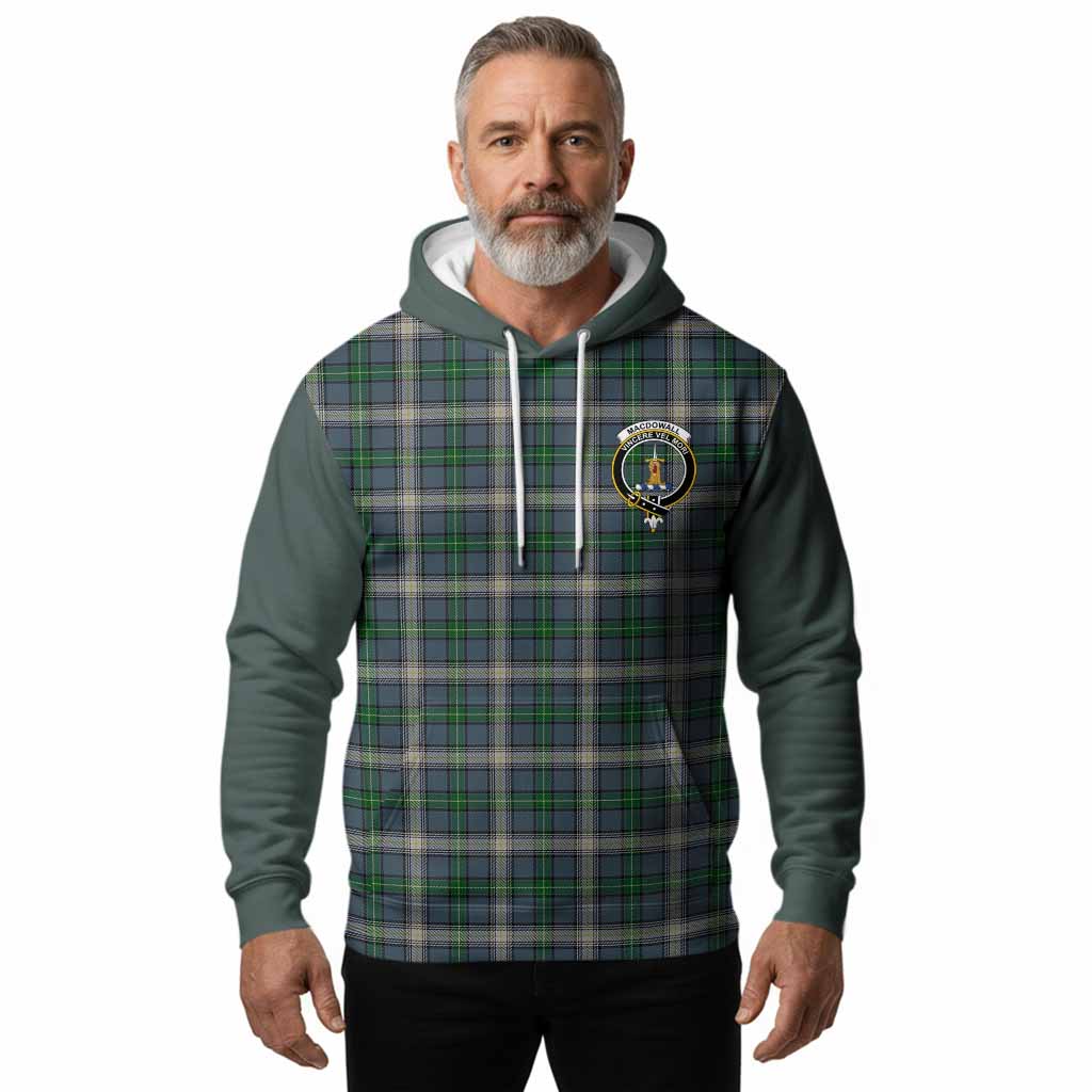 MacDowall (McDowall) Tartan Accent Hoodie with Family Crest