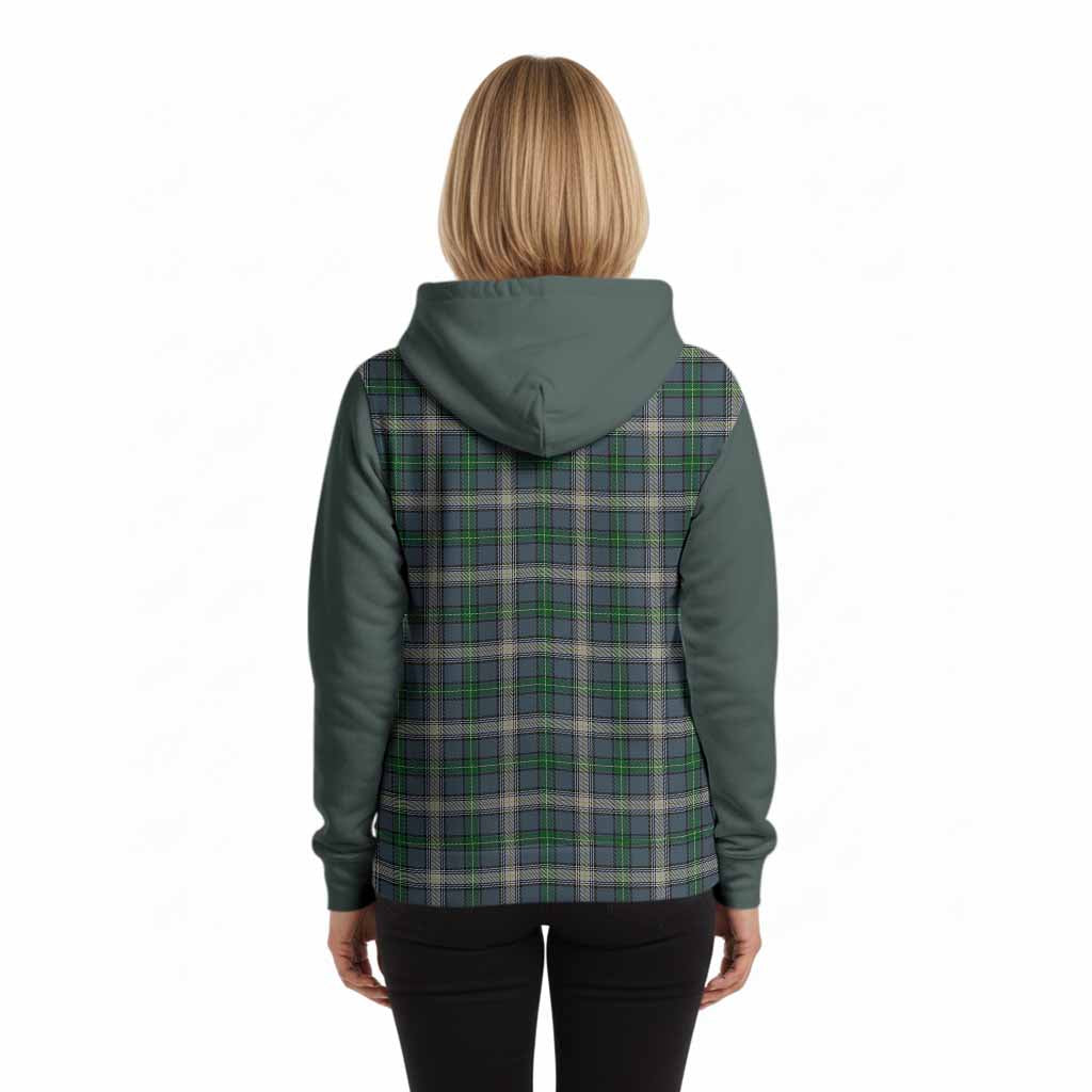 MacDowall (McDowall) Tartan Accent Hoodie with Family Crest