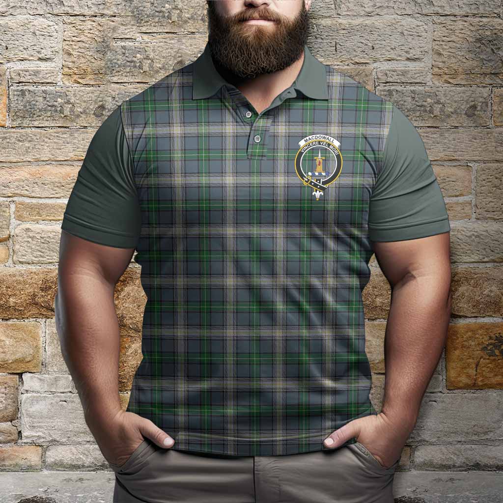 MacDowall (McDowall) Tartan Accent Polo Shirt with Family Crest