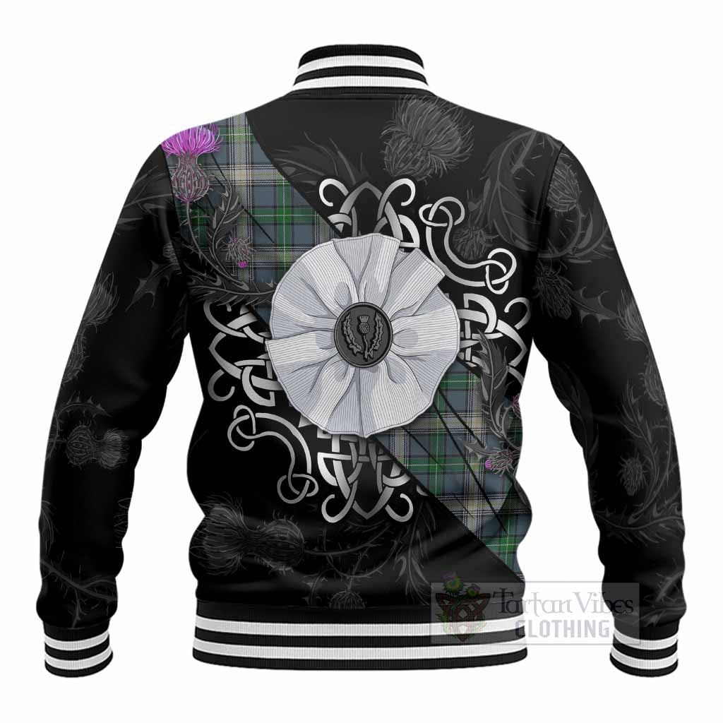 MacDowall (McDowall) Tartan Baseball Jacket Jacobite White Rose - Tartan Vibes Clothing
