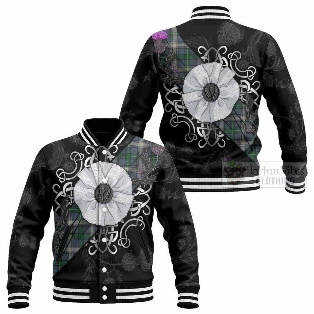 MacDowall (McDowall) Tartan Baseball Jacket Jacobite White Rose - Tartan Vibes Clothing
