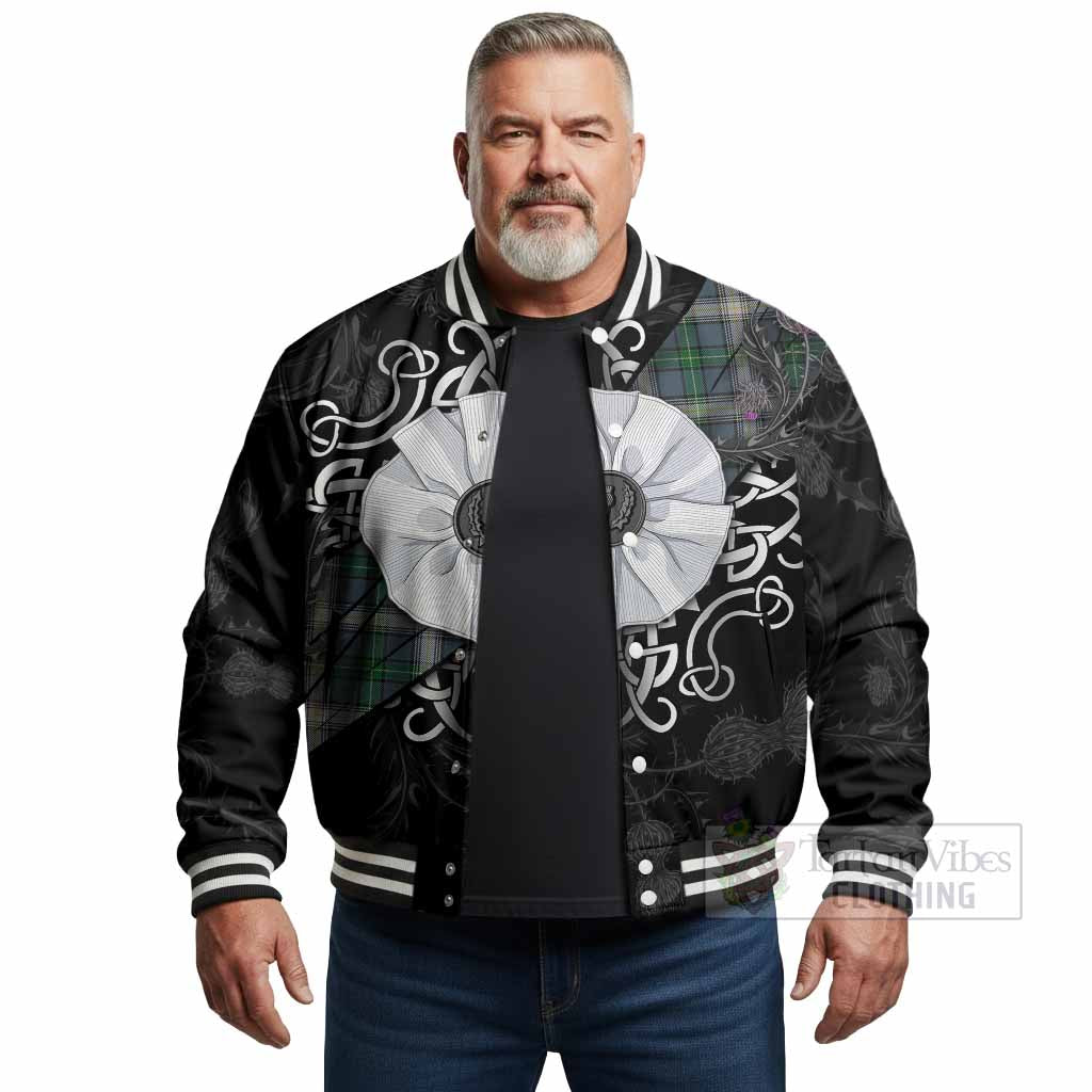 MacDowall (McDowall) Tartan Baseball Jacket Jacobite White Rose - Tartan Vibes Clothing