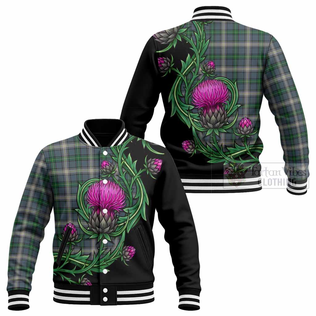MacDowall (McDowall) Tartan Baseball Jacket Resilient Scottish Thistle - Tartan Vibes Clothing