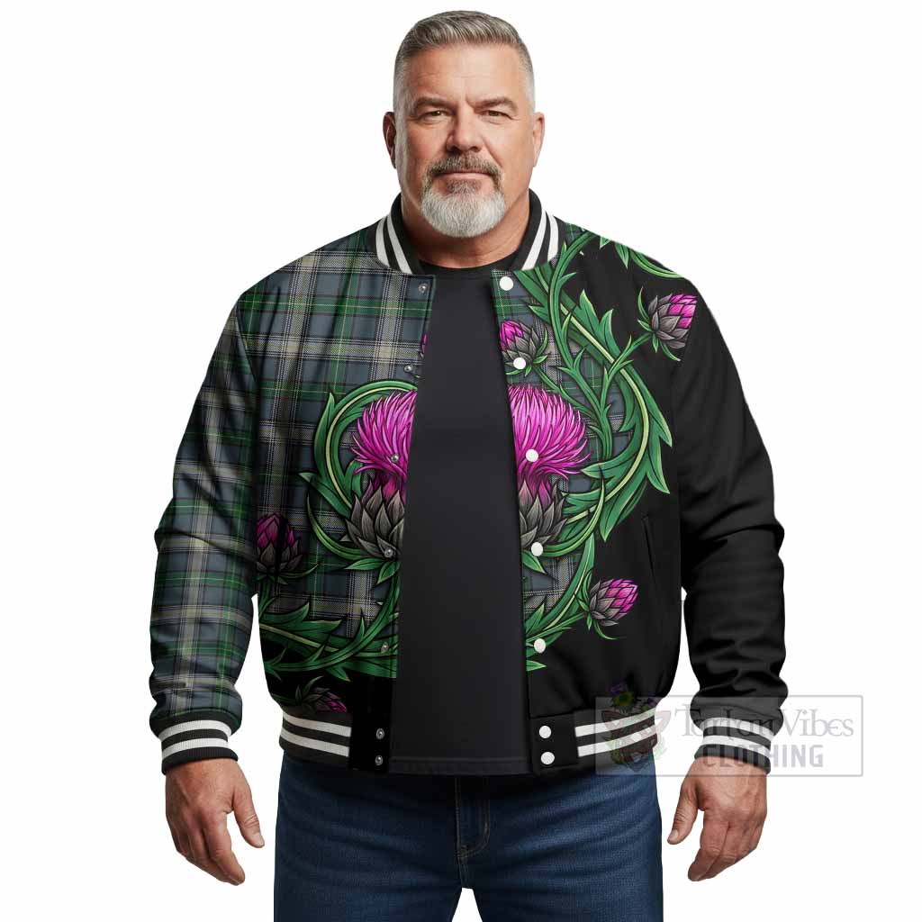 MacDowall (McDowall) Tartan Baseball Jacket Resilient Scottish Thistle - Tartan Vibes Clothing