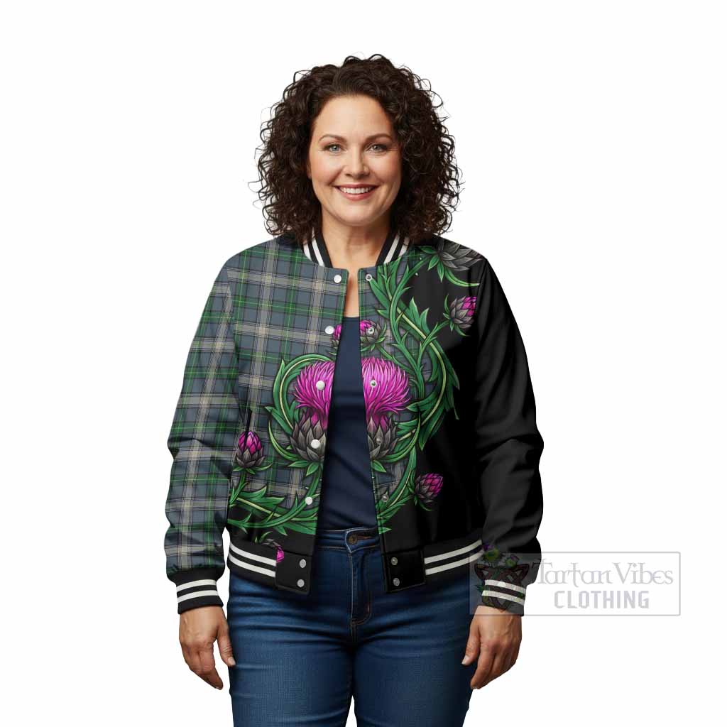 MacDowall (McDowall) Tartan Baseball Jacket Resilient Scottish Thistle - Tartan Vibes Clothing