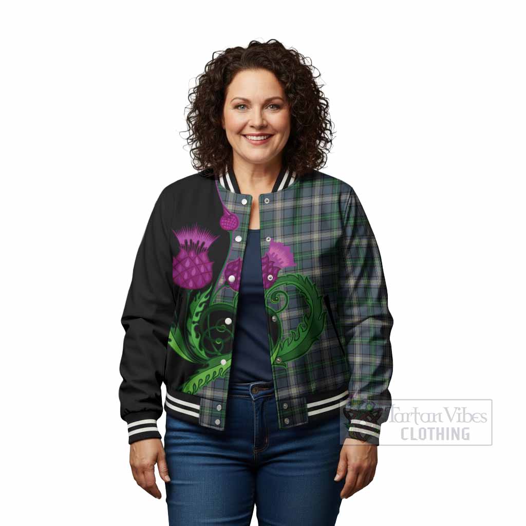 MacDowall (McDowall) Tartan Baseball Jacket Traditional Scottish Thistle - Tartan Vibes Clothing