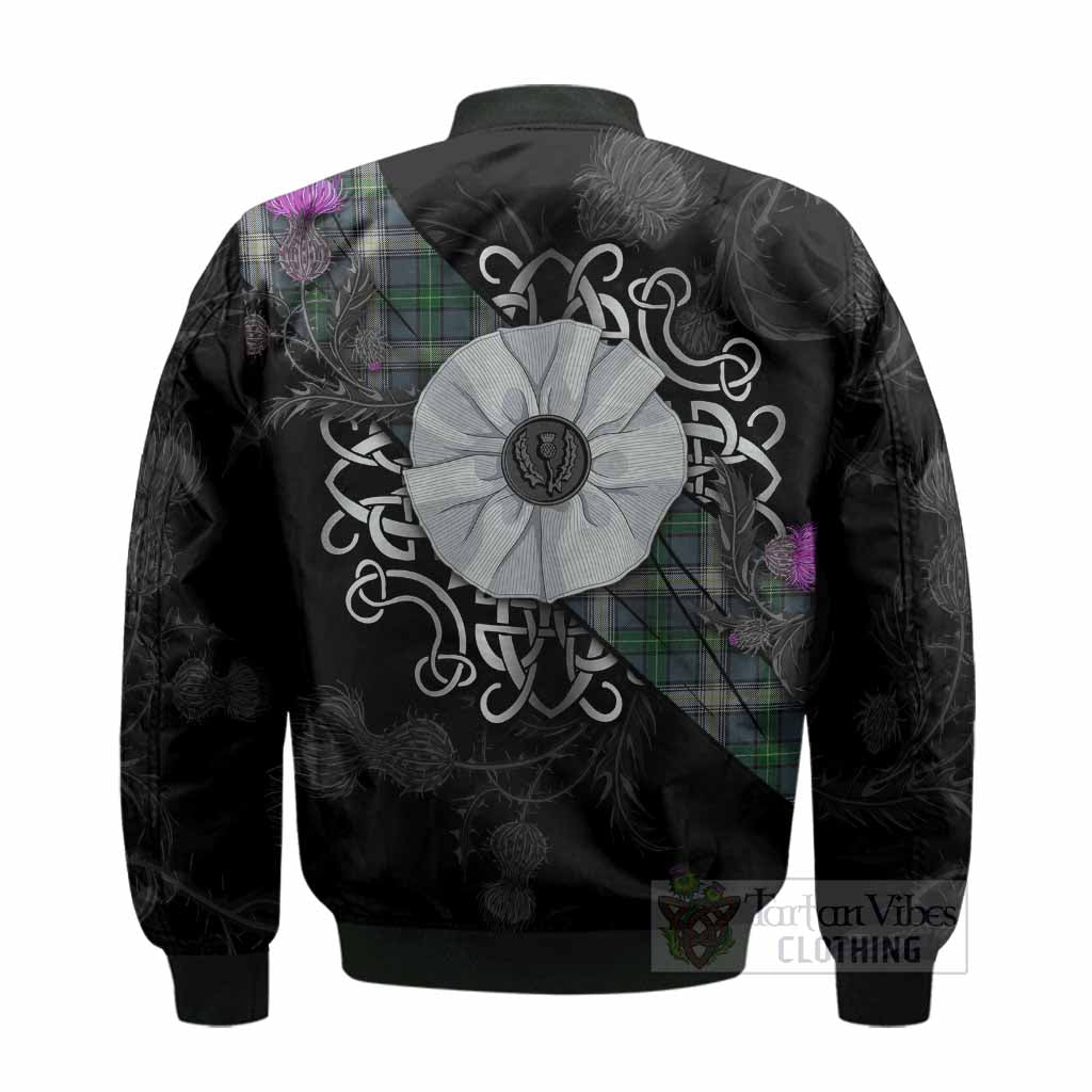 MacDowall (McDowall) Tartan Bomber Jacket Jacobite White Rose - Tartan Vibes Clothing