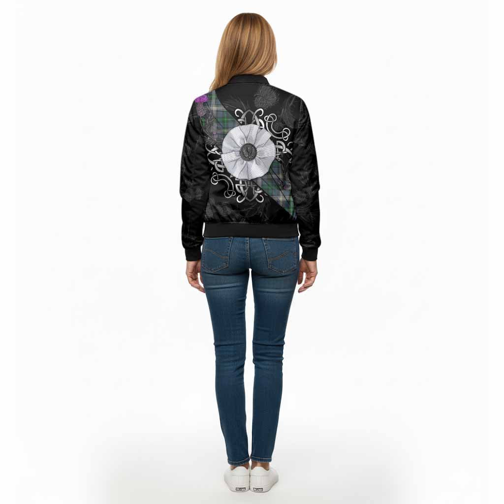 MacDowall (McDowall) Tartan Bomber Jacket Jacobite White Rose - Tartan Vibes Clothing