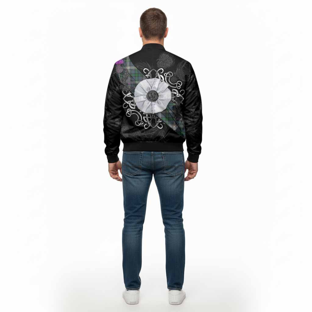 MacDowall (McDowall) Tartan Bomber Jacket Jacobite White Rose - Tartan Vibes Clothing