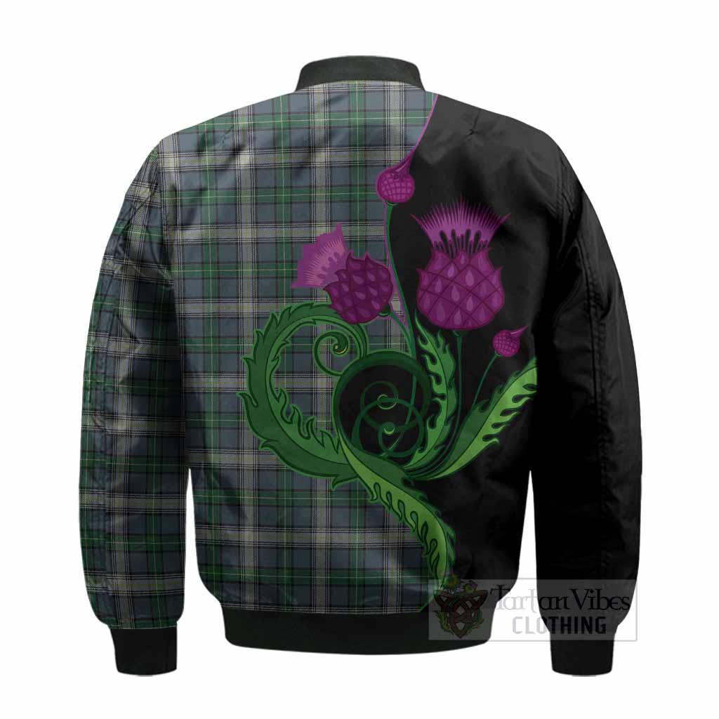 MacDowall (McDowall) Tartan Bomber Jacket Traditional Scottish Thistle - Tartan Vibes Clothing