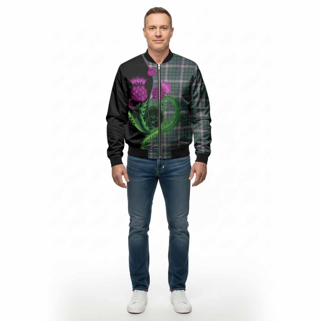 MacDowall (McDowall) Tartan Bomber Jacket Traditional Scottish Thistle - Tartan Vibes Clothing