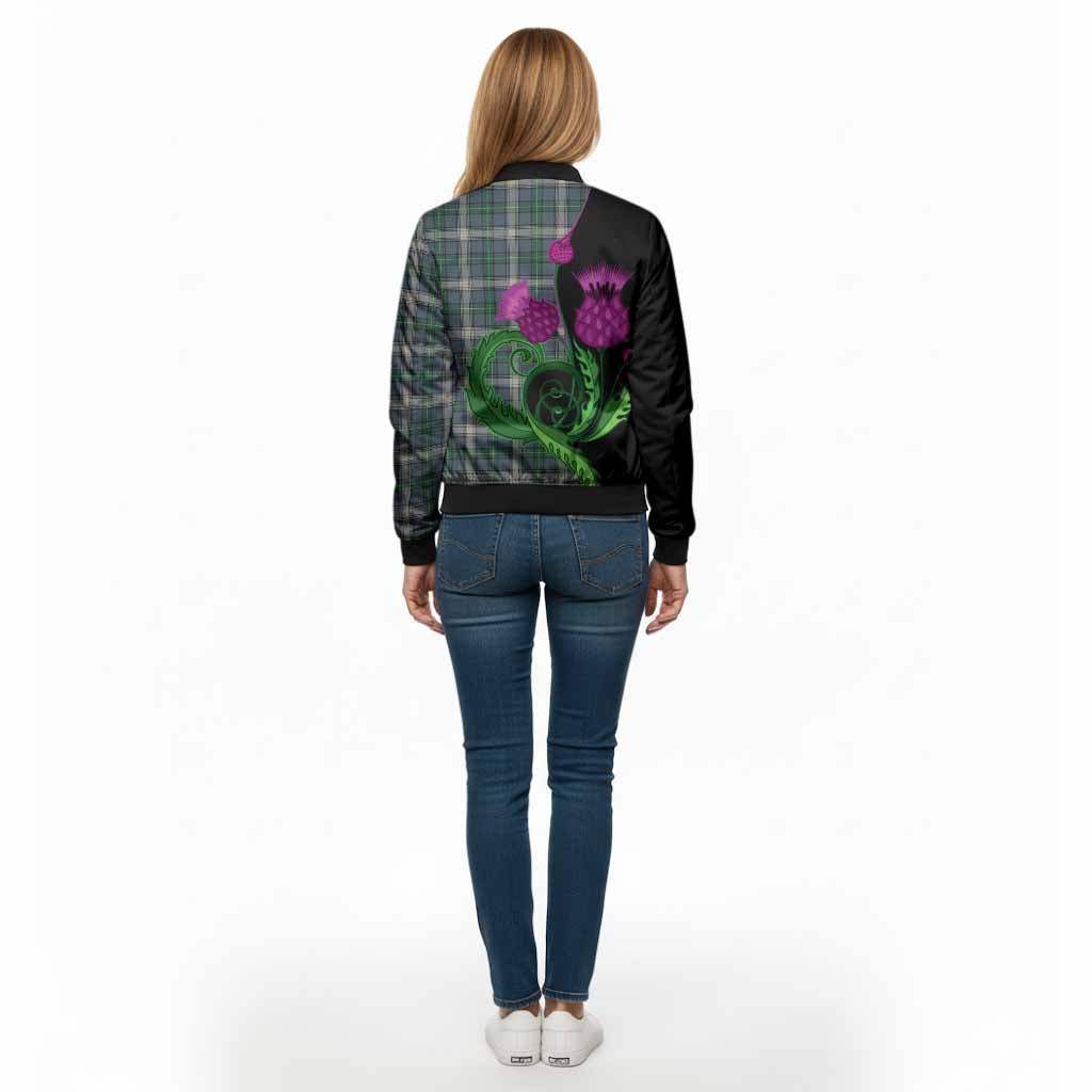MacDowall (McDowall) Tartan Bomber Jacket Traditional Scottish Thistle - Tartan Vibes Clothing