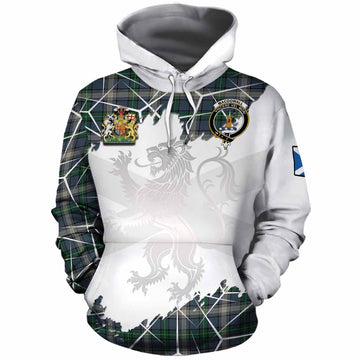 MacDowall (McDowall) Tartan Cotton Hoodie with Family Crest and Lion Rampant Grunge Style