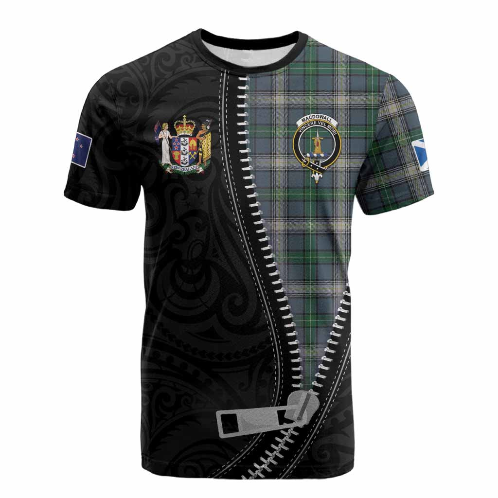 MacDowall (McDowall) Tartan Cotton T-shirt New Zealand Pattern Unique Zipper Stylized
