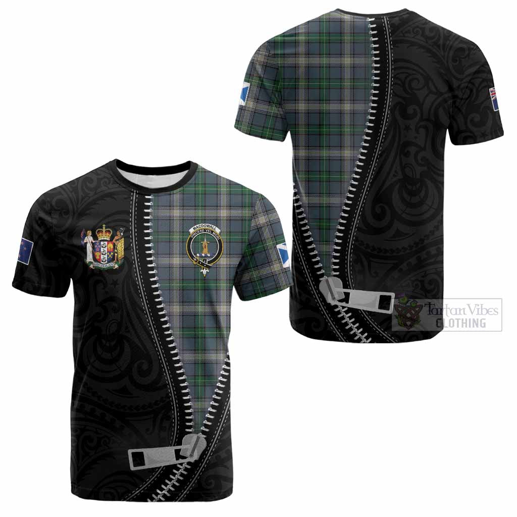 MacDowall (McDowall) Tartan Cotton T-shirt New Zealand Pattern Unique Zipper Stylized