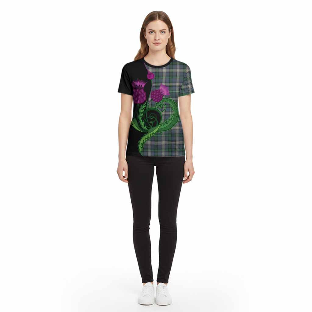 MacDowall (McDowall) Tartan Cotton T-shirt Traditional Scottish Thistle
