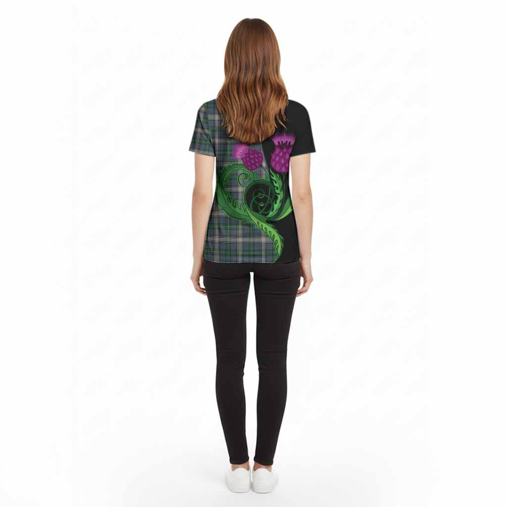 MacDowall (McDowall) Tartan Cotton T-shirt Traditional Scottish Thistle