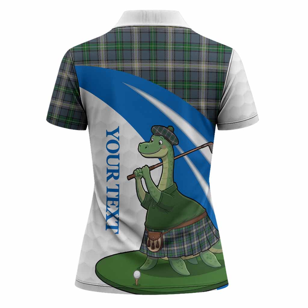 MacDowall (McDowall) Tartan Crest Golf Nessie Women Polo Shirt Loch Ness Monster Sporty Style