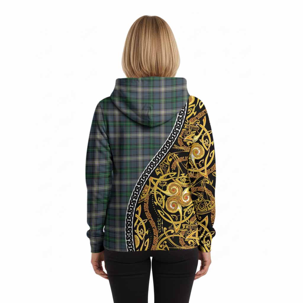 MacDowall (McDowall) Tartan Crest Hoodie Celtic Knot and Triple Trickle Spiral Symbols